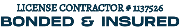 Licensed contractor, bonded and insured text.