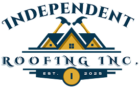 Independent Roofing Inc. logo with hammers.