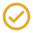 Yellow checkmark in a black circle icon.